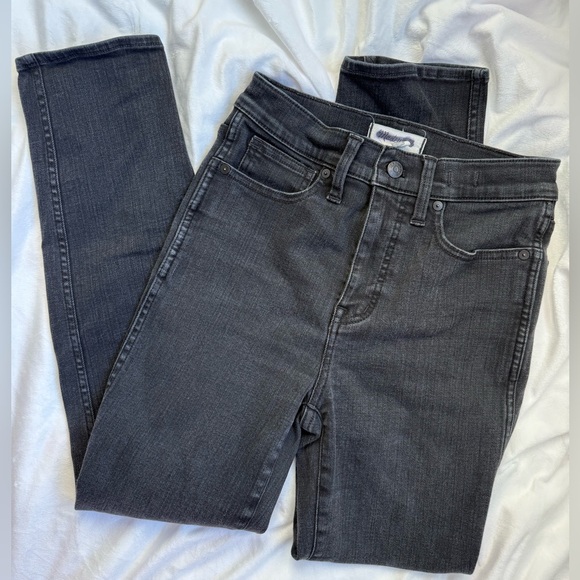 Madewell Denim - Madewell Stovepipe Jeans Washed Black High Rise Straight Leg Size 27